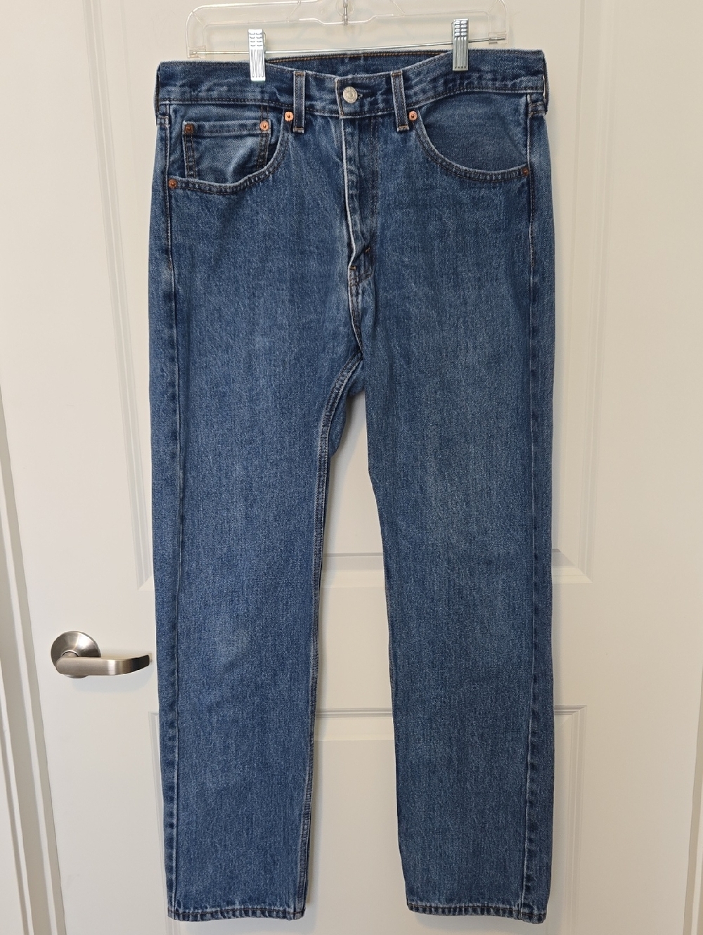 Levi's Straight Leg Dark Blue Denim Jeans 505..34x32..clean